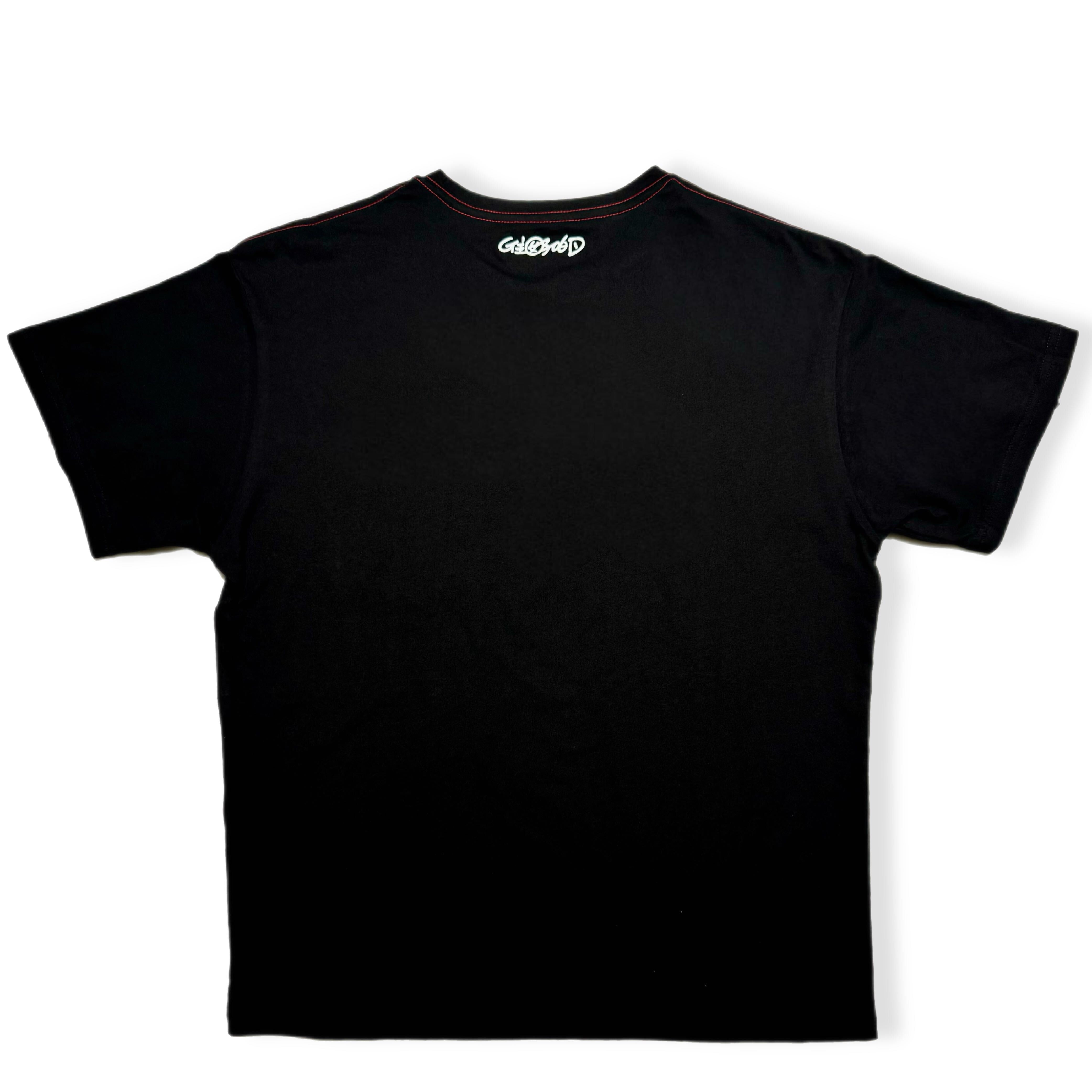 Embroidered Yea HK Oversized Pocket Tee, Black