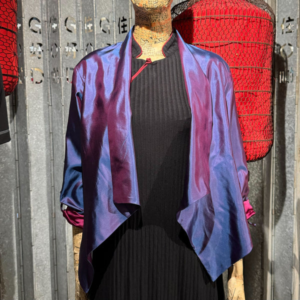 Silk Lightweight Cardigan, Purple/Blue