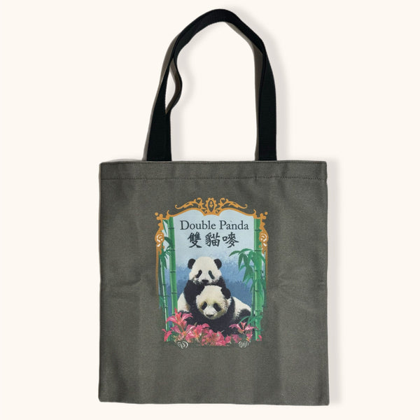 Double Panda Canvas Tote