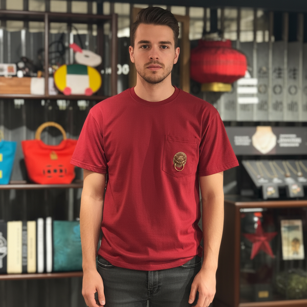 Lion Knocker Oversized T-shirt, Red