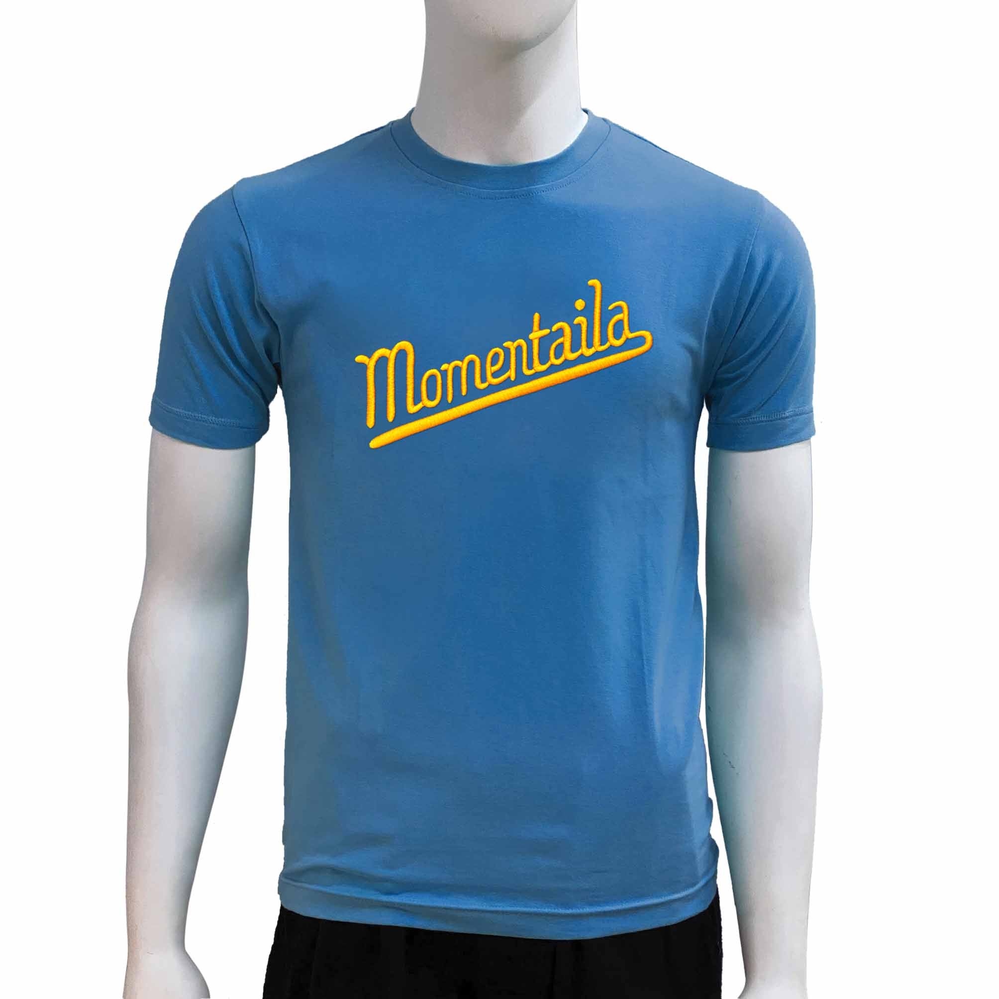 Momentaila Embroidered Tee, Stone Blue