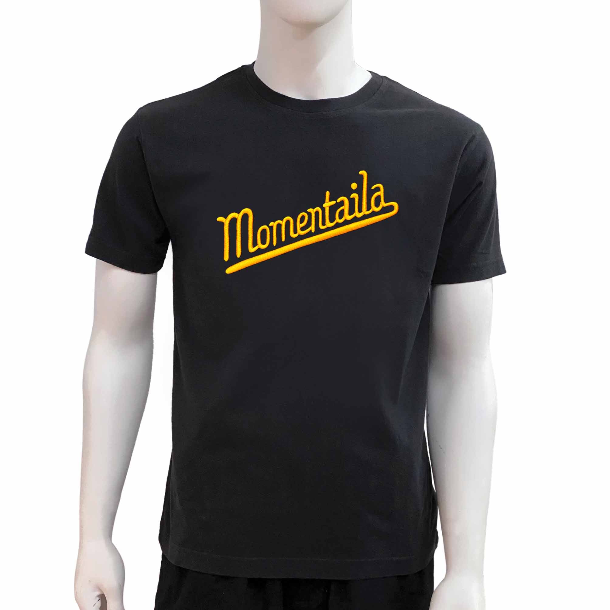 Momentaila Embroidered Tee, Black
