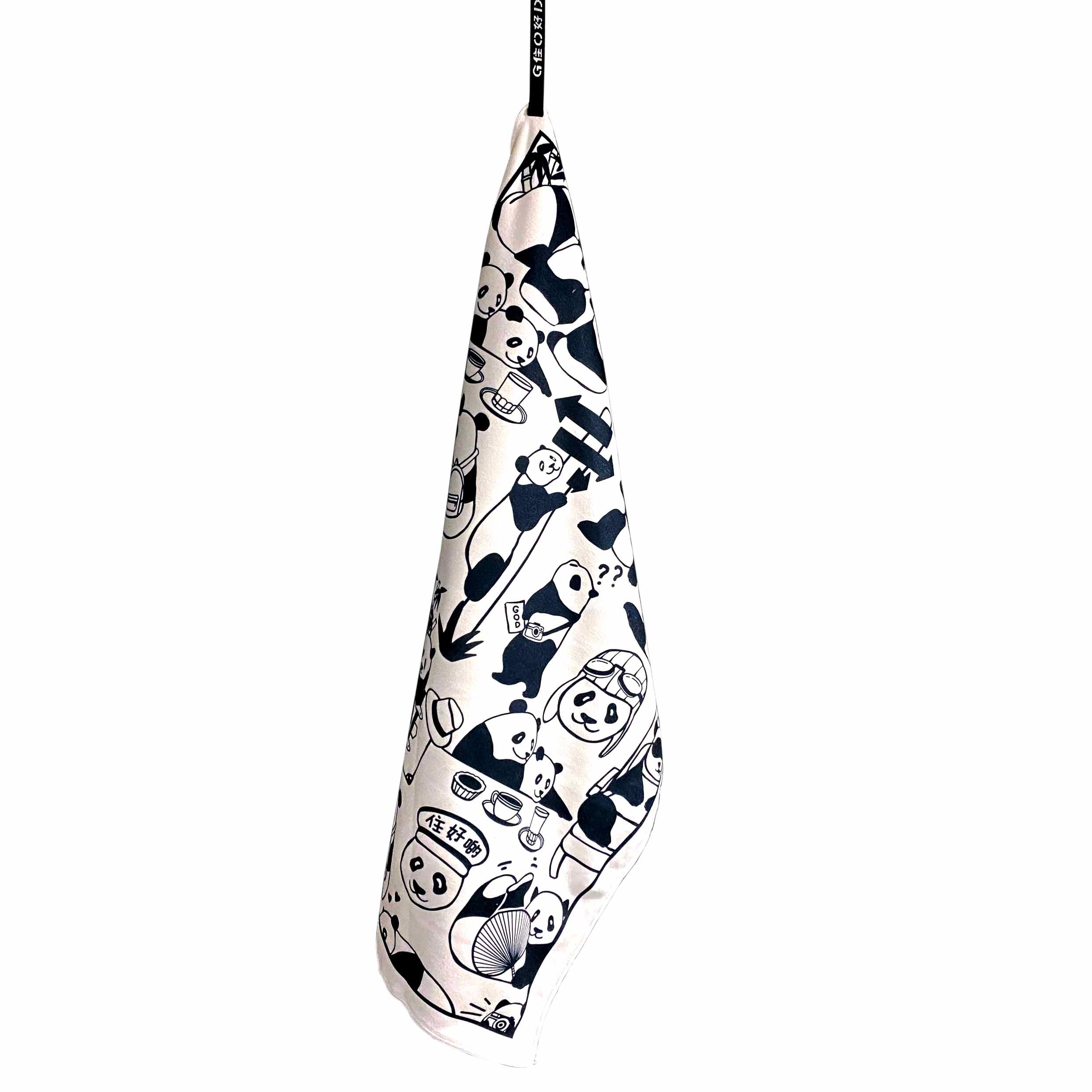 Lightweight Sports Towel - Panda Holiday
