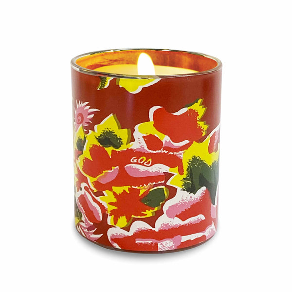 Red Peony Scented Jar Candle, Grapefruit Scent
