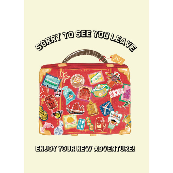 Sorry To See You Leave Suitcase Card By Lion Rock Press