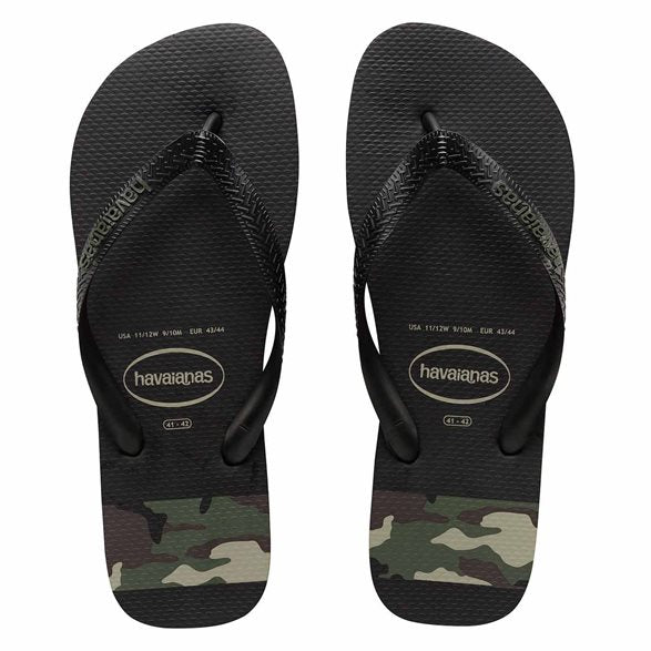 Havaianas - Top Stripes Logo (Green olive/Black)