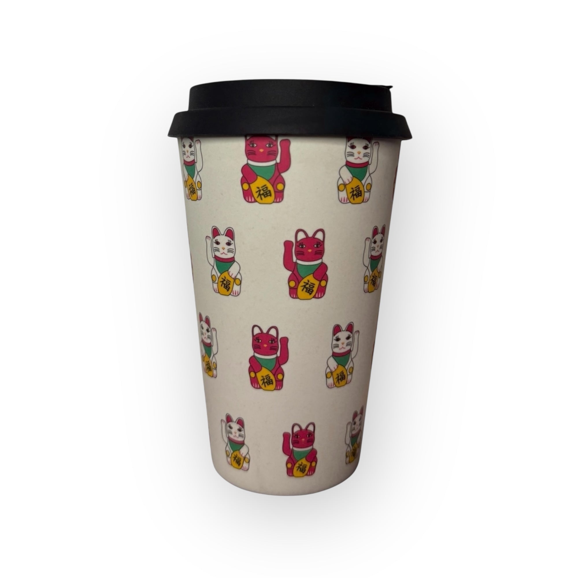 Tung Choi Street Lucky Cats Travel Cup by Liz Fry Design