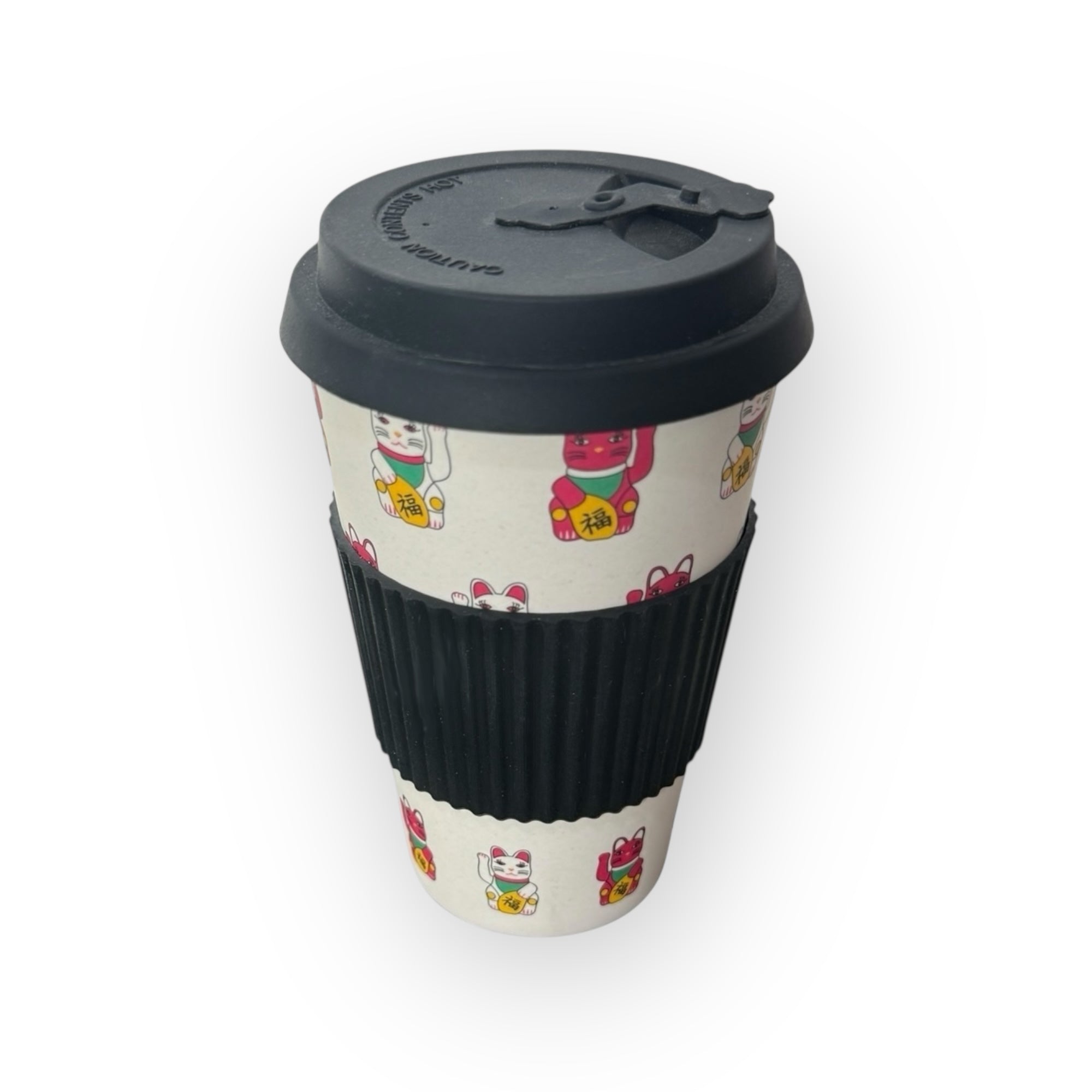 Tung Choi Street Lucky Cats Travel Cup by Liz Fry Design