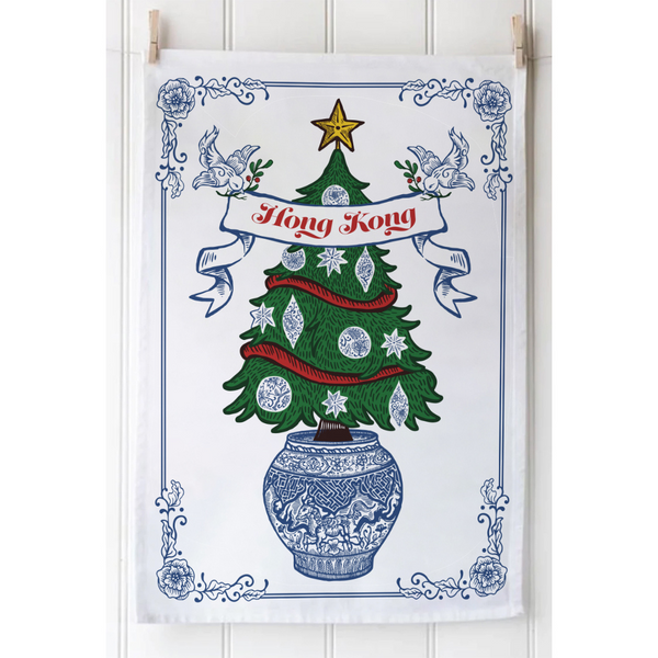 Tea Towel -Festive Christmas Tree by Lion Rock Press