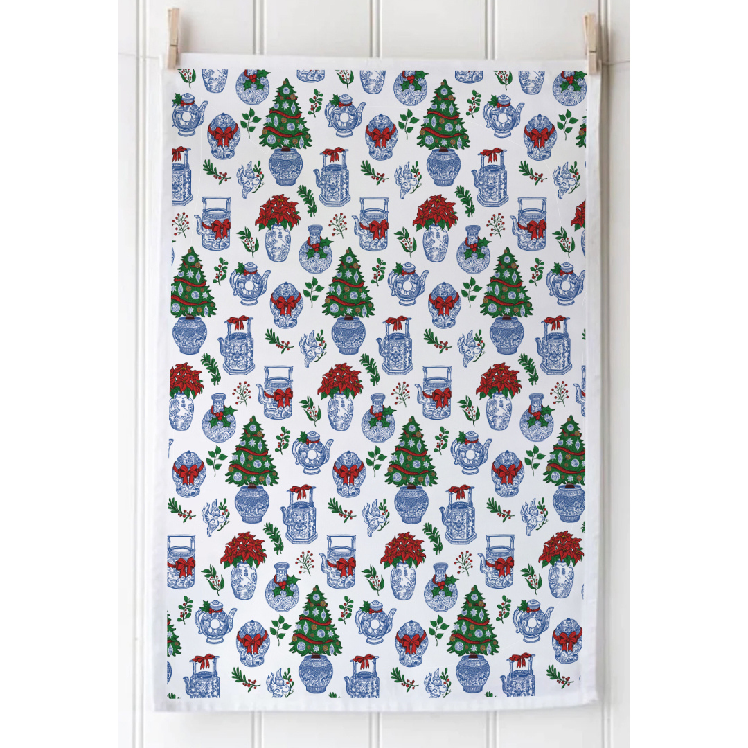 Tea Towel - Festive Chinoiserie by Lion Rock Press