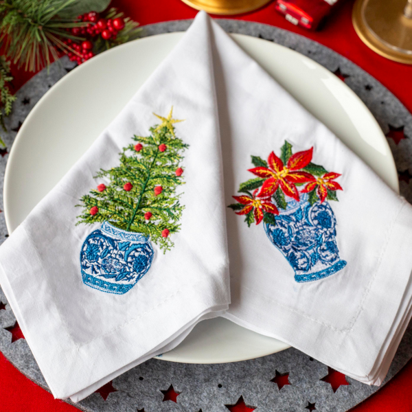 Christmas Chinoiserie Napkin Set of 4 by Lion Rock Press