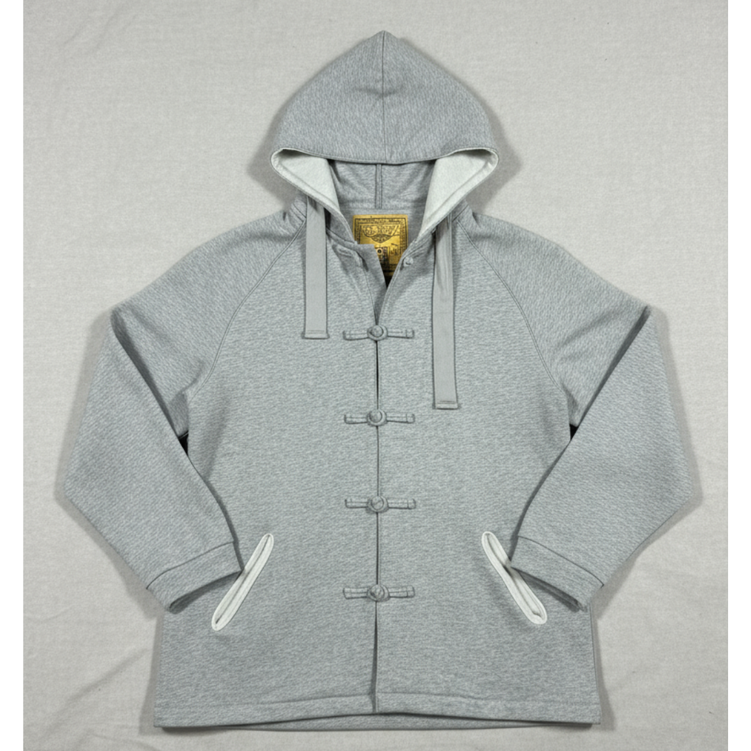Knot Button Hoodie, Grey