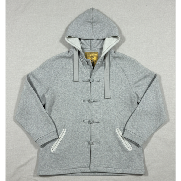 Knot Button Hoodie, Grey
