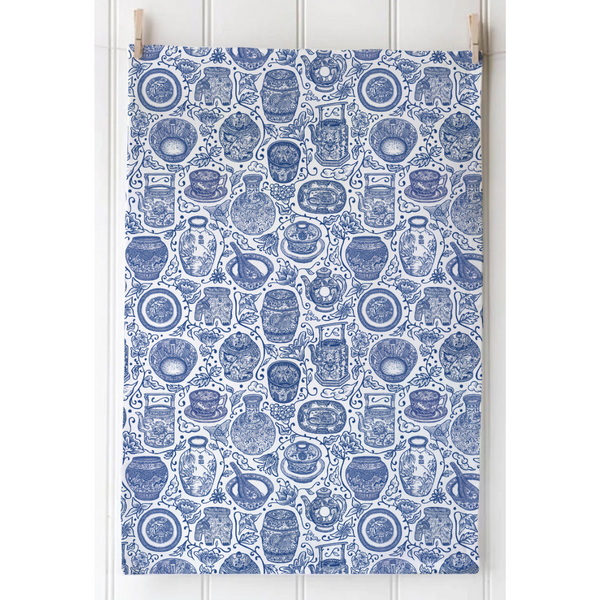 Tea Towel - Blue & White by Lion Rock Press