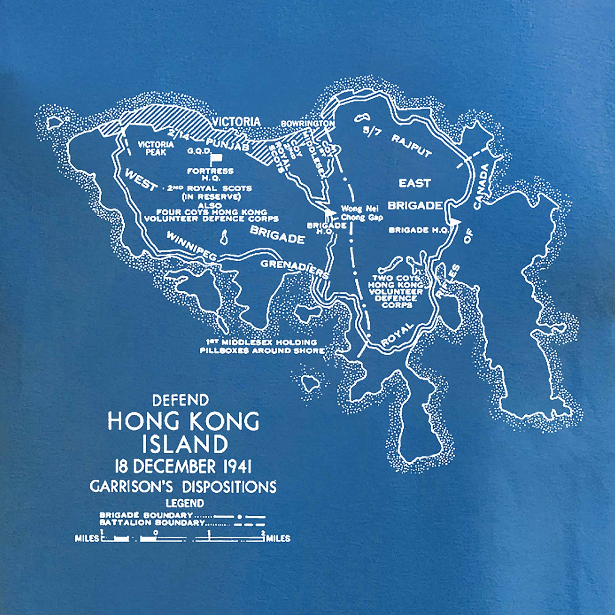 WWII HK Island Tee, Stone Blue