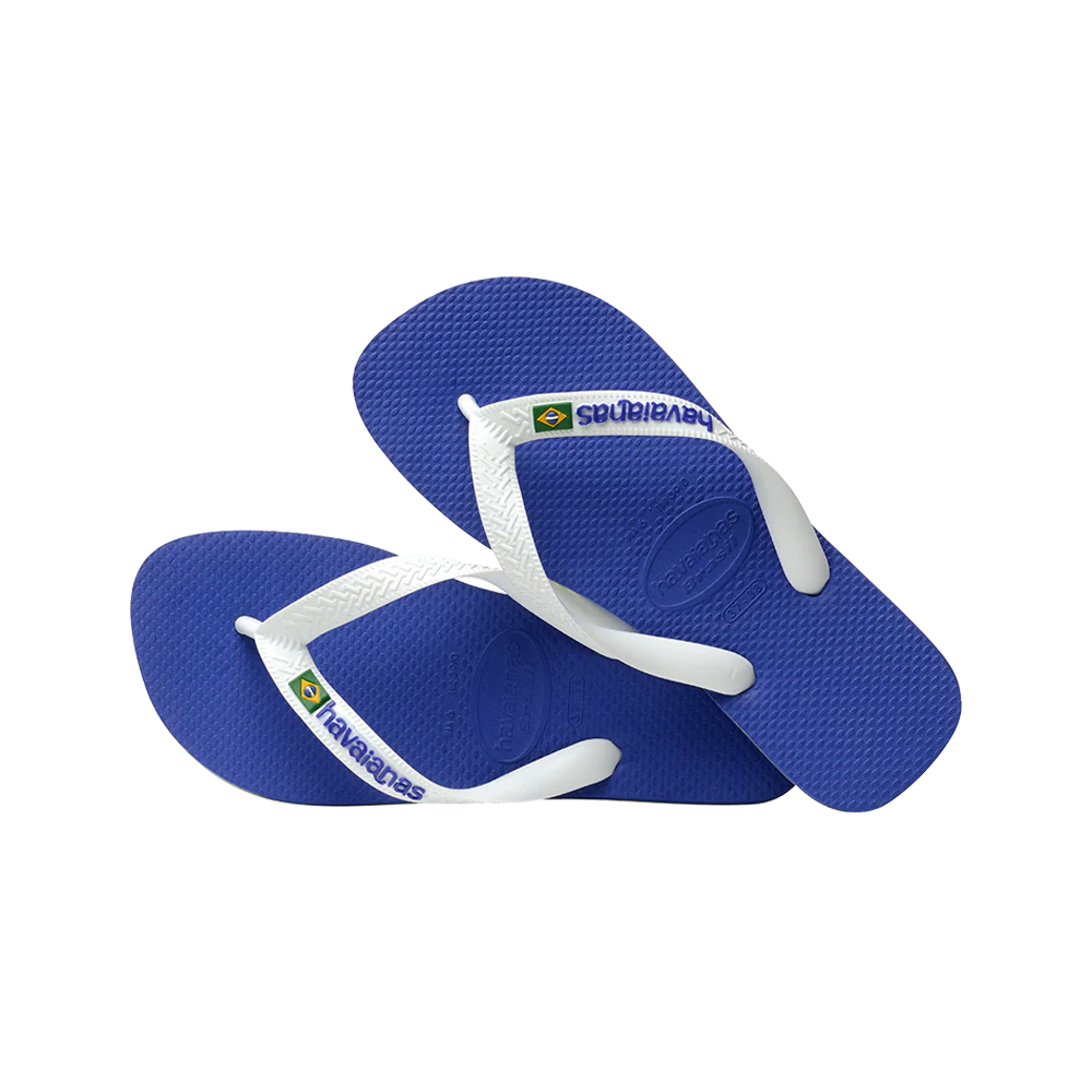 Brasil Logo Flip Flops By Havaianas, Marine Blue