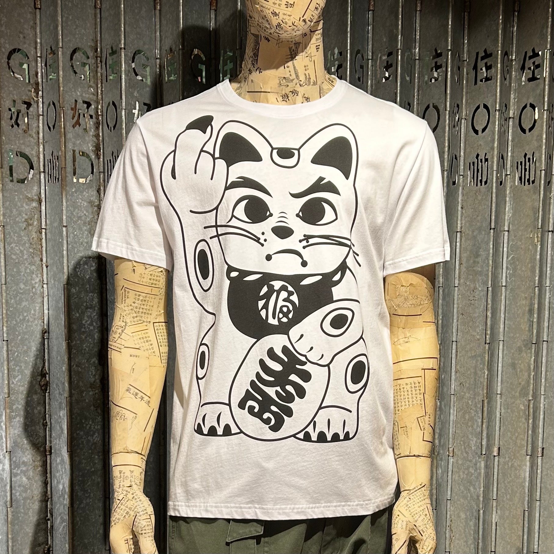Angry Cat Classic T-shirt, White