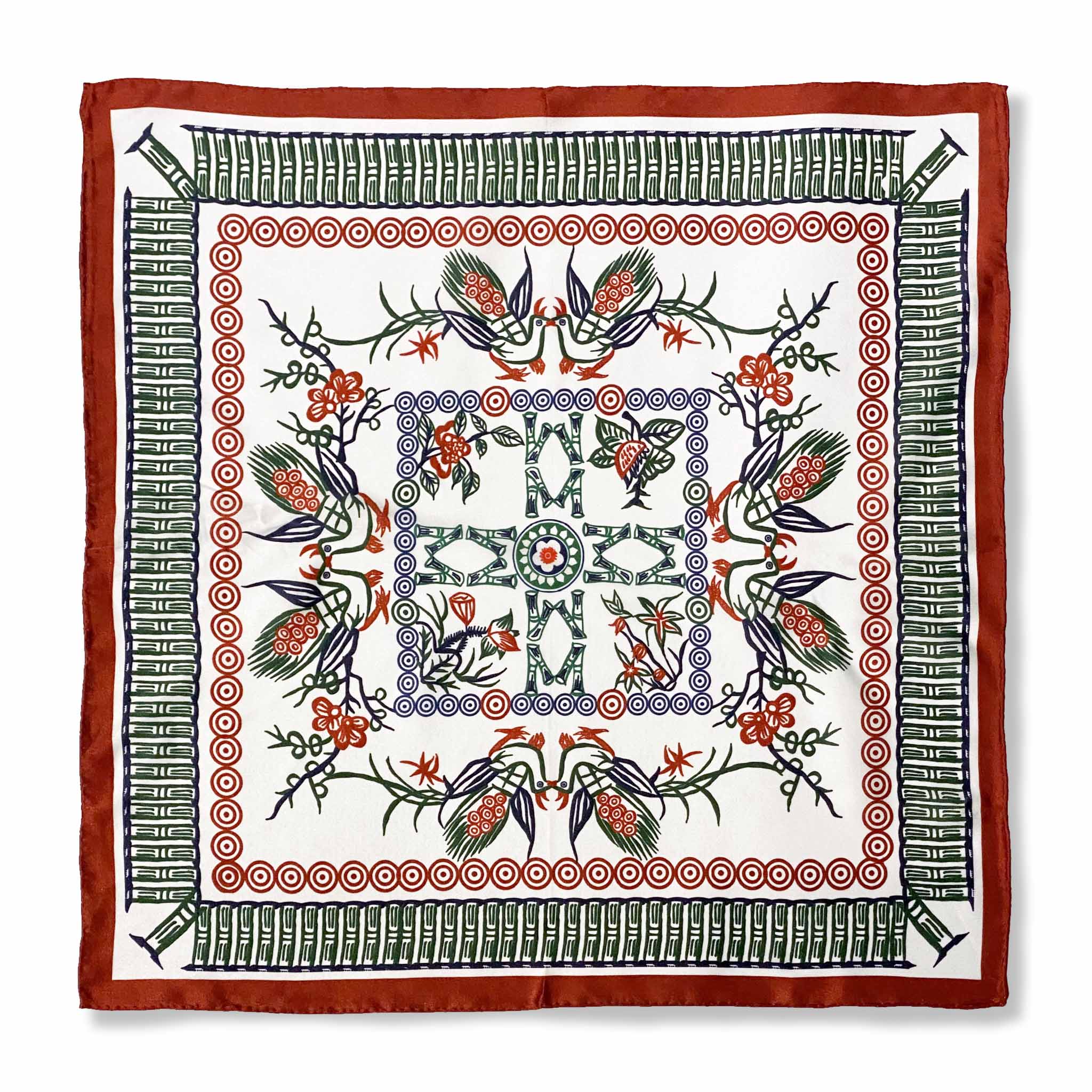 Mahjong Birds Silk Bandana