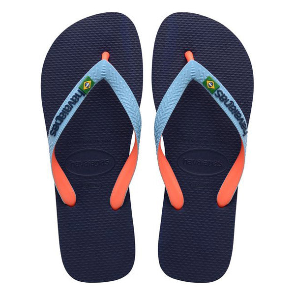 Havaianas Brasil Logo Flip Flops, Navy/Lavender Blue