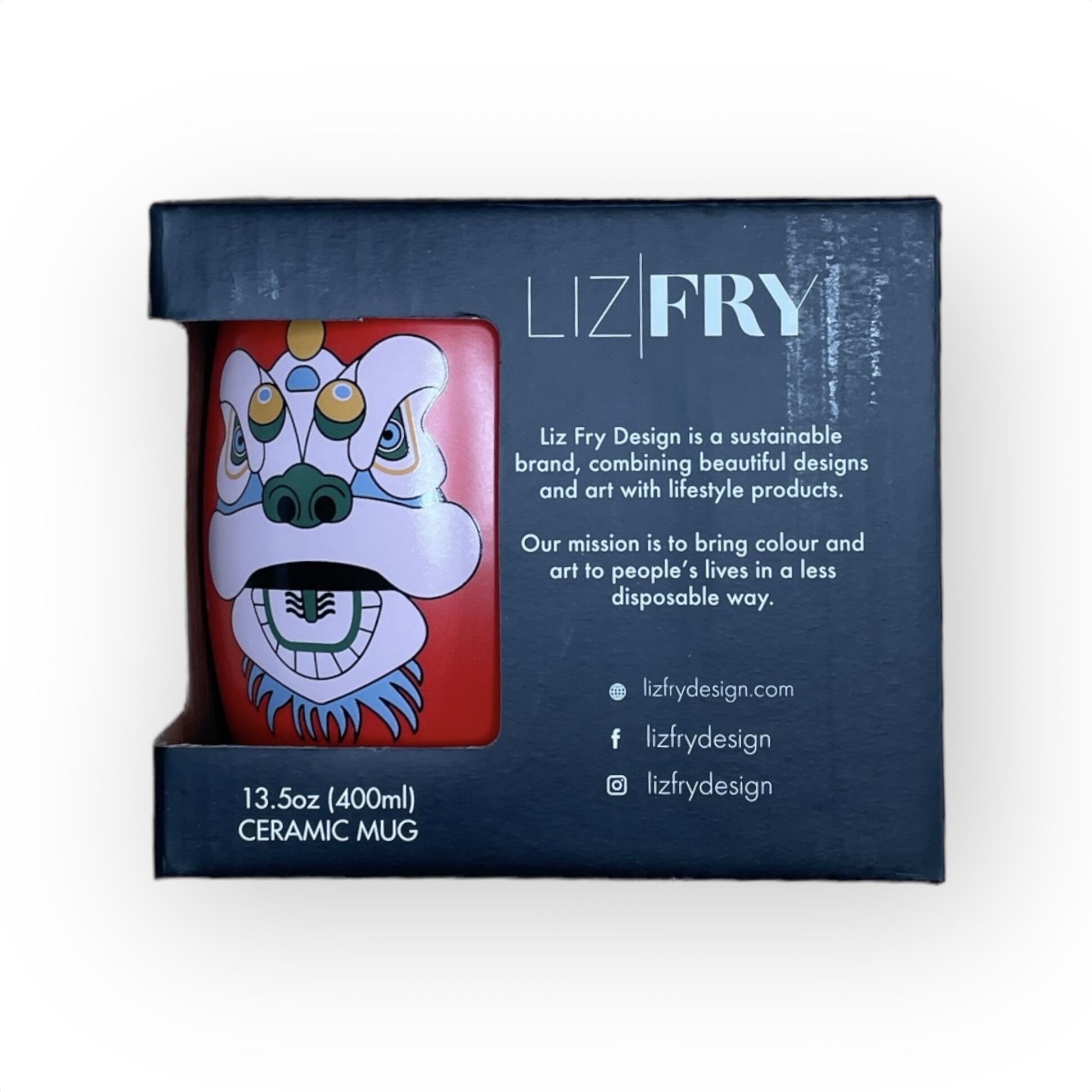 Tsim Sha Tsui Lion Head Ceramic Mug By Liz Fry Design