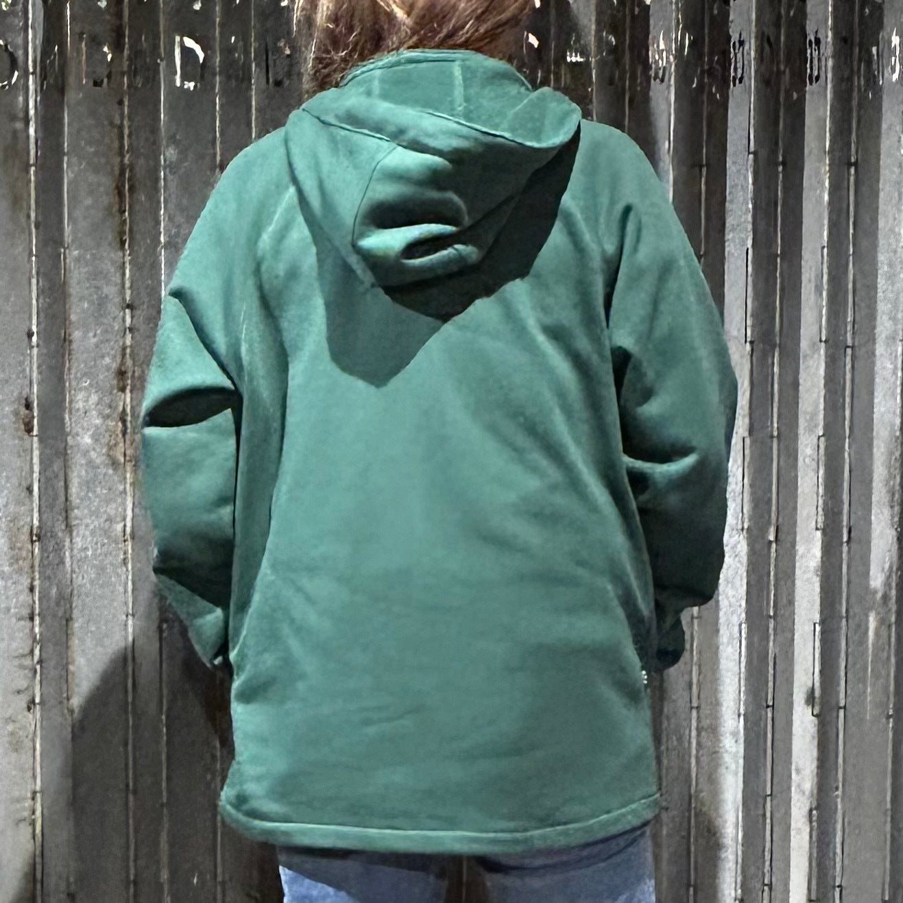 Knot Button Hoodie Jacket, Forest Green