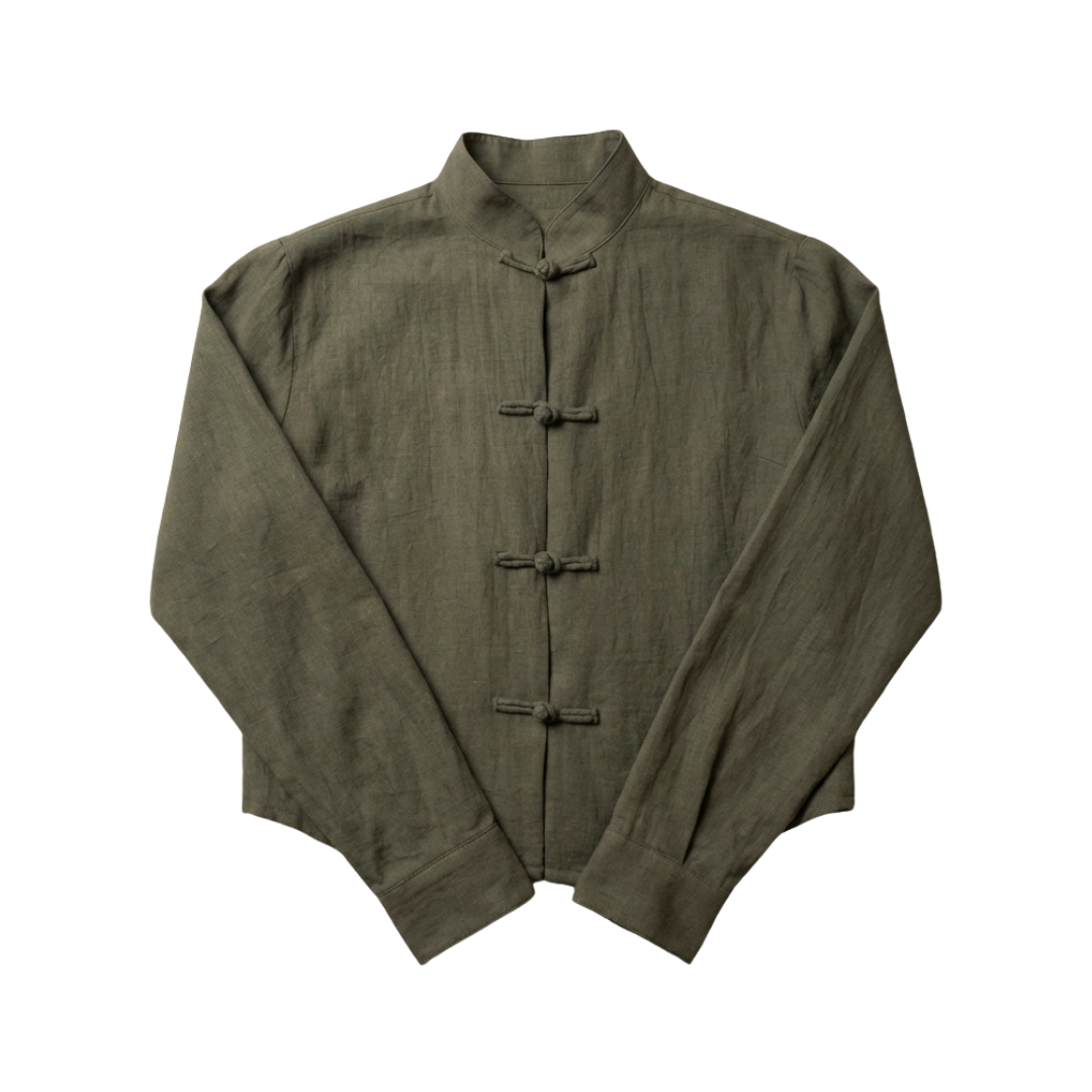 Knot Button Cotton Shirt
