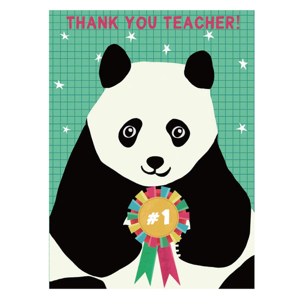 No.1 Teacher Panda Thank You Card By Lion Rock Press