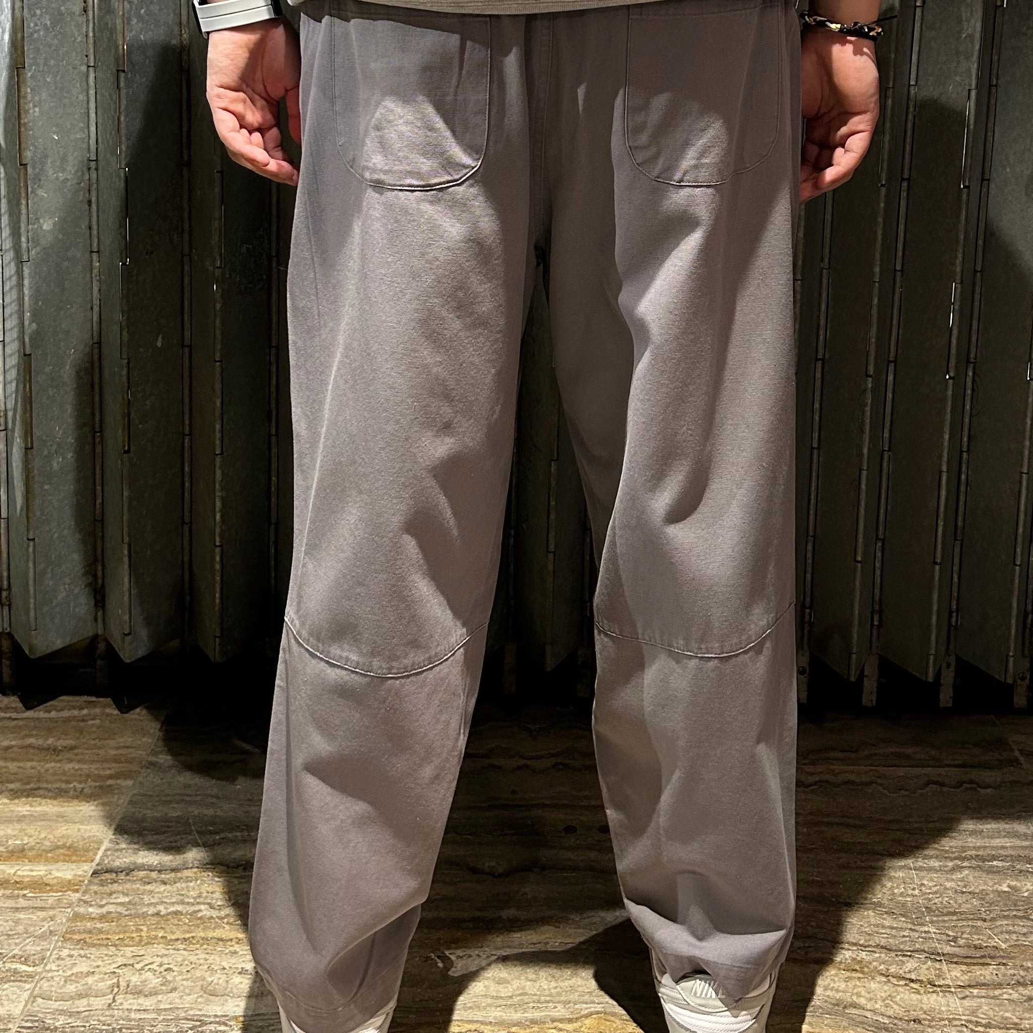 Oversized Canvas Long Pants with Drawstring
