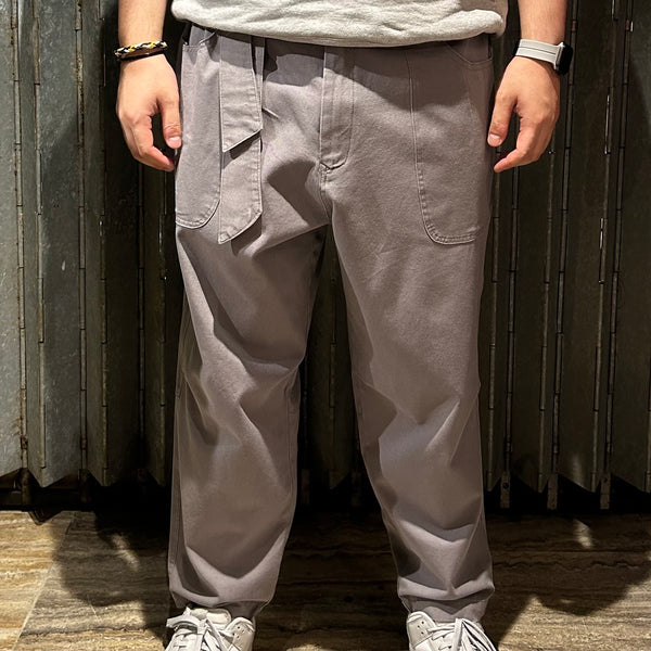 Oversized Canvas Long Pants with Drawstring