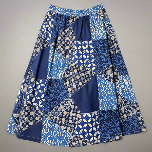 Patchwork Skirt, Blue