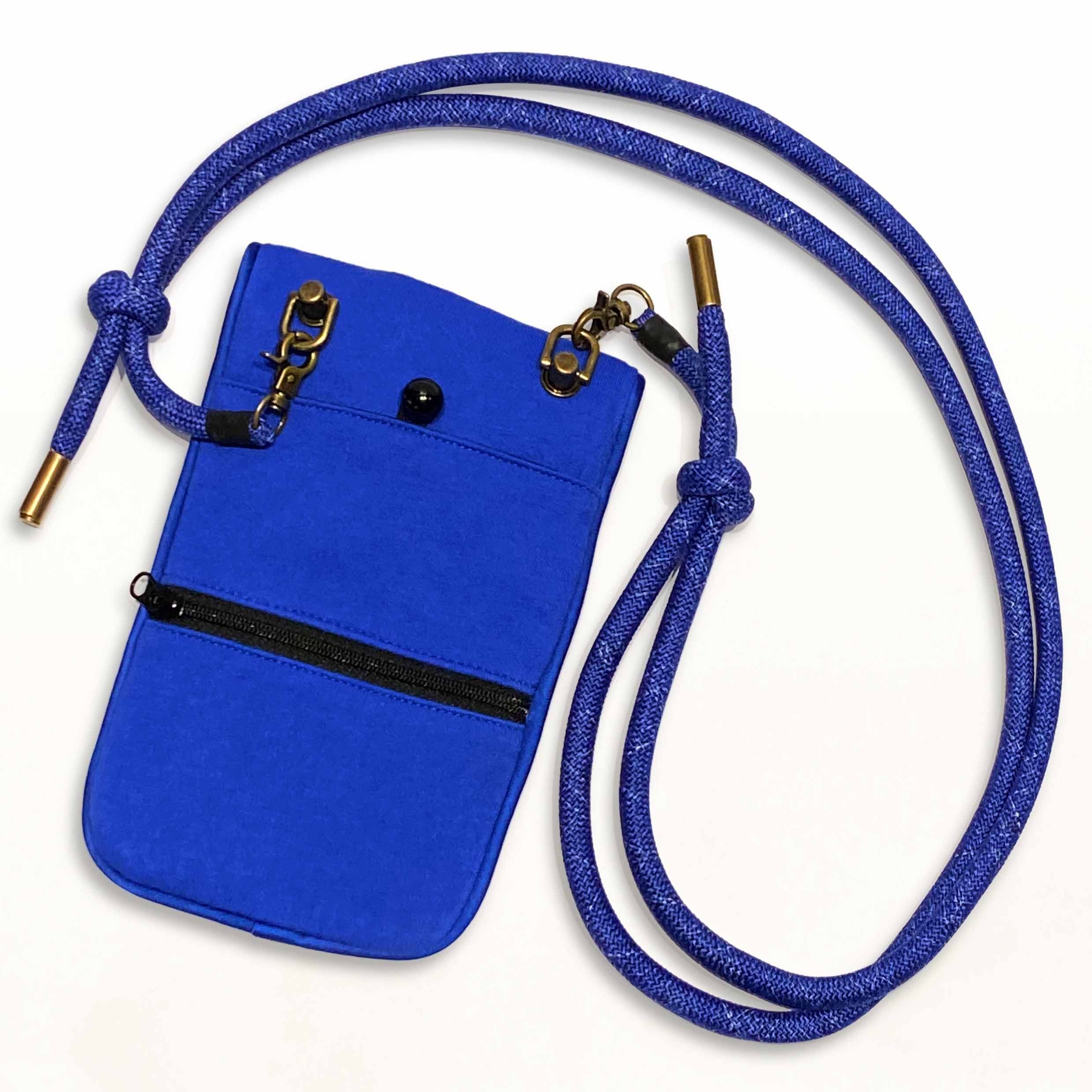 Lion Knocker Phone Pouch, Blue with Blue Strap
