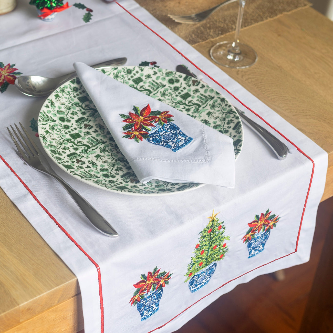 Chinoiserie Festive Table Runner by Lion Rock Press