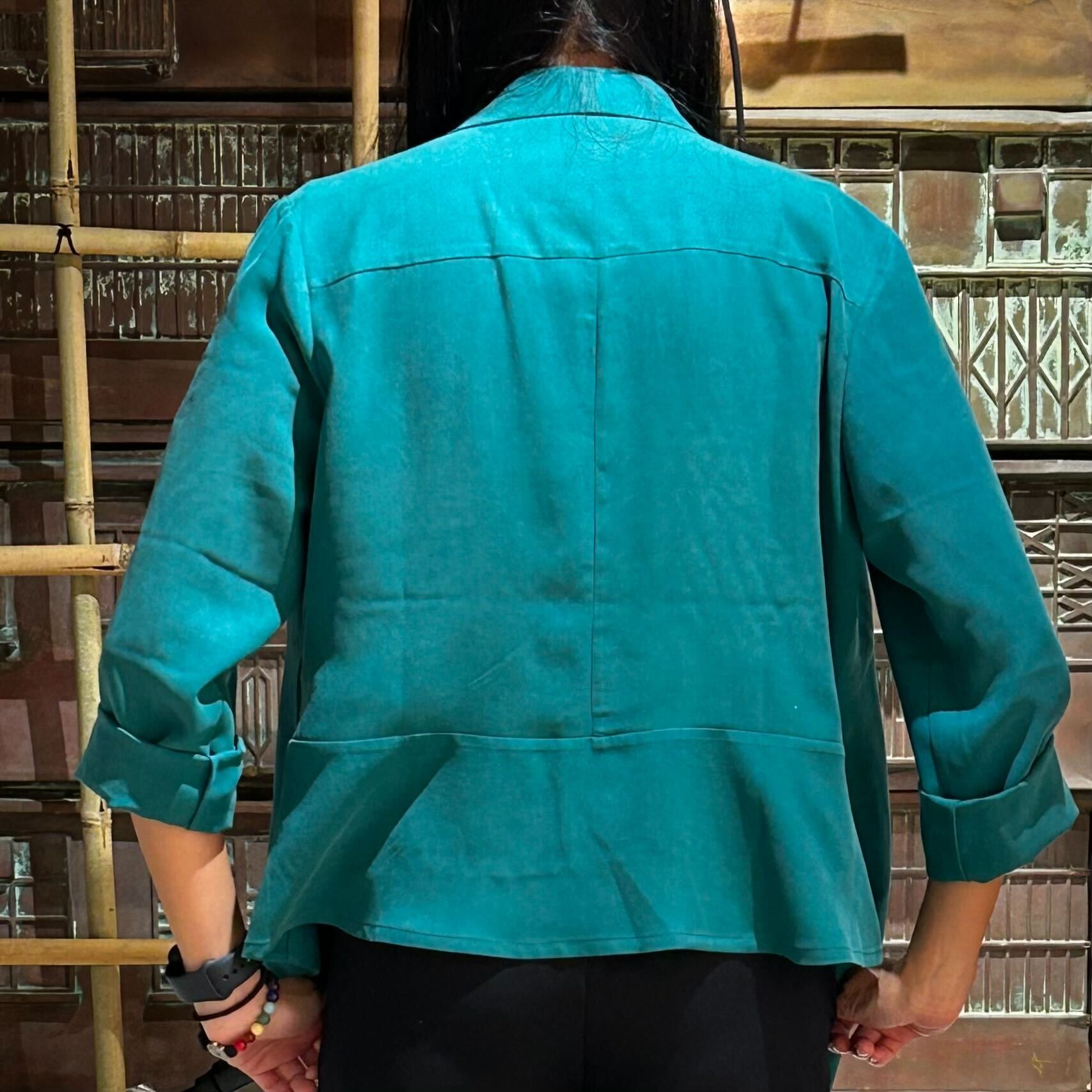 Silk Lightweight Cardigan, Jungle Green