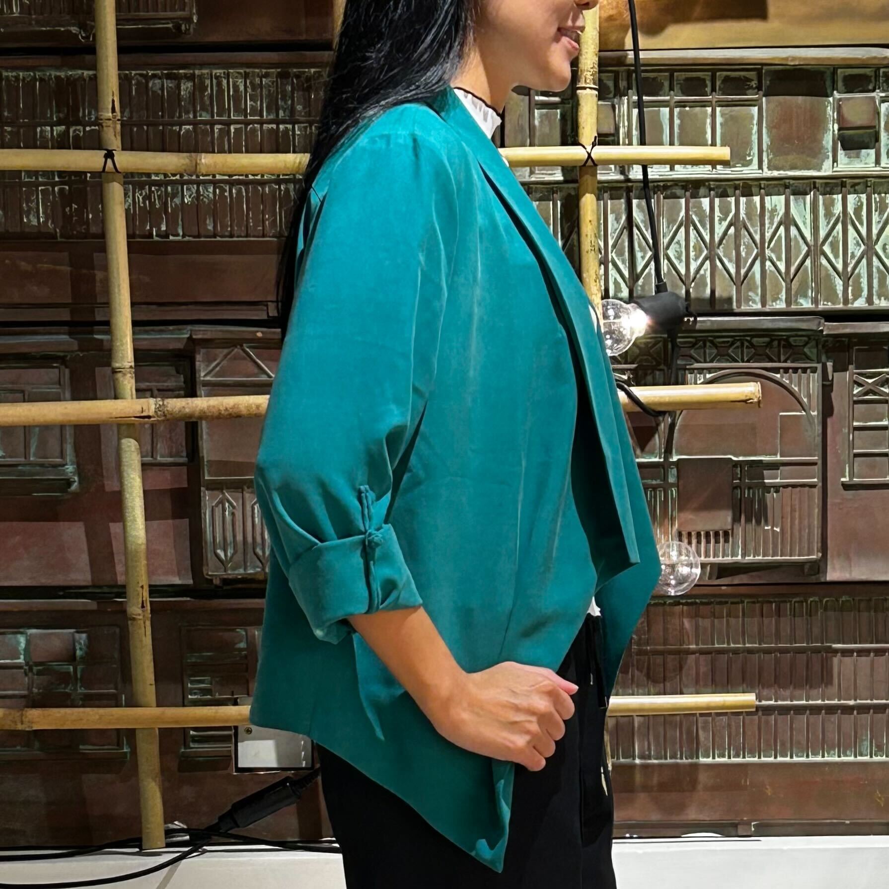 Silk Lightweight Cardigan, Jungle Green