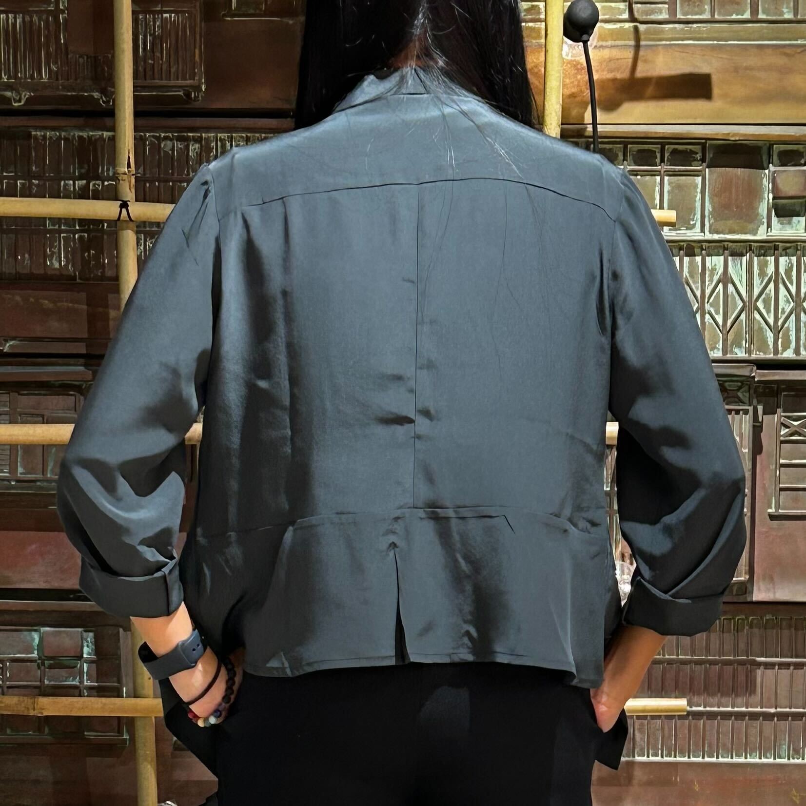 Silk Lightweight Cardigan, Shadow Grey