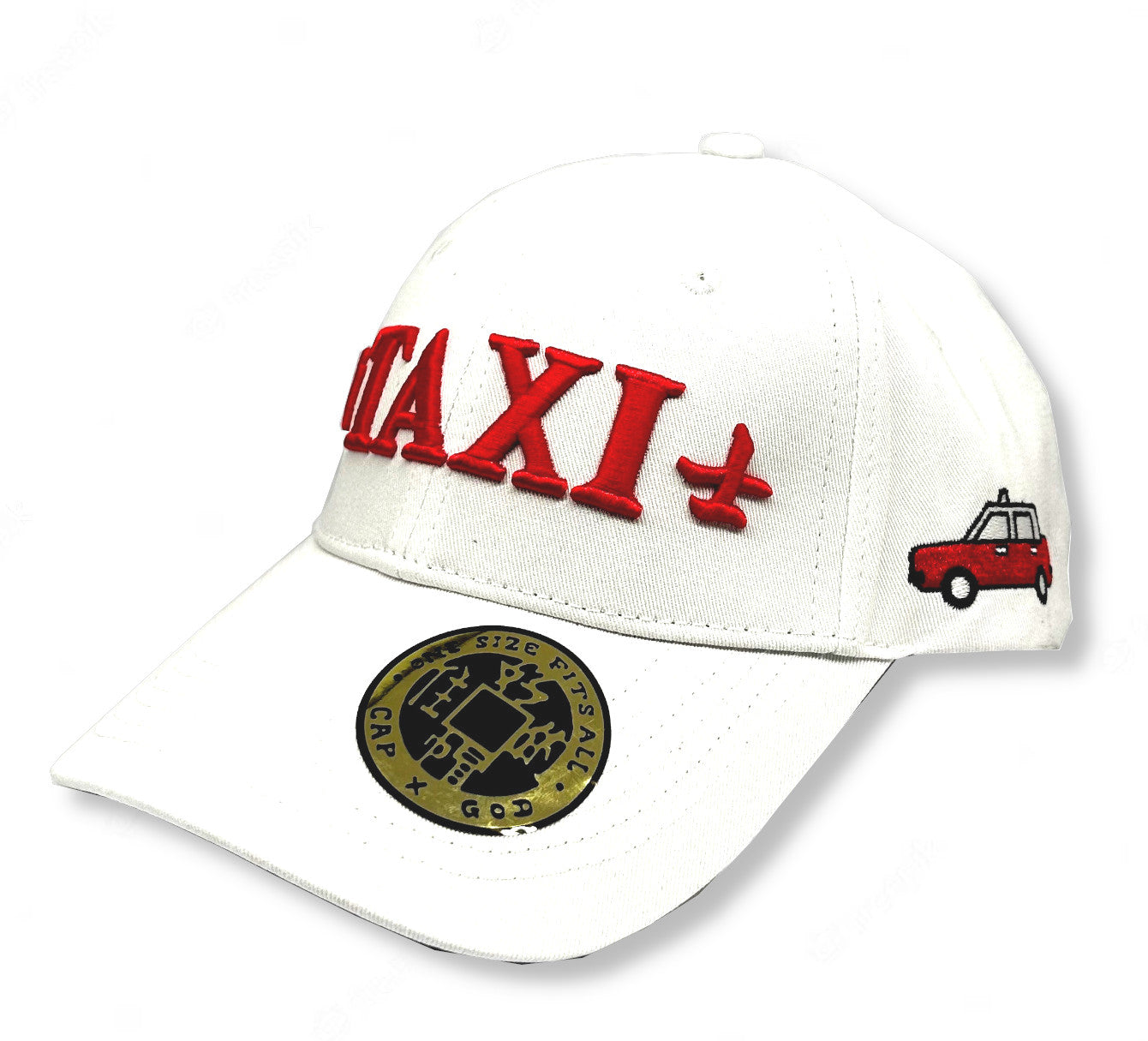 'TAXI' 3D Baseball Cap, White/Red