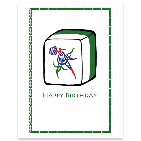 Mahjong Sparrow Birthday Card By Lion Rock Press