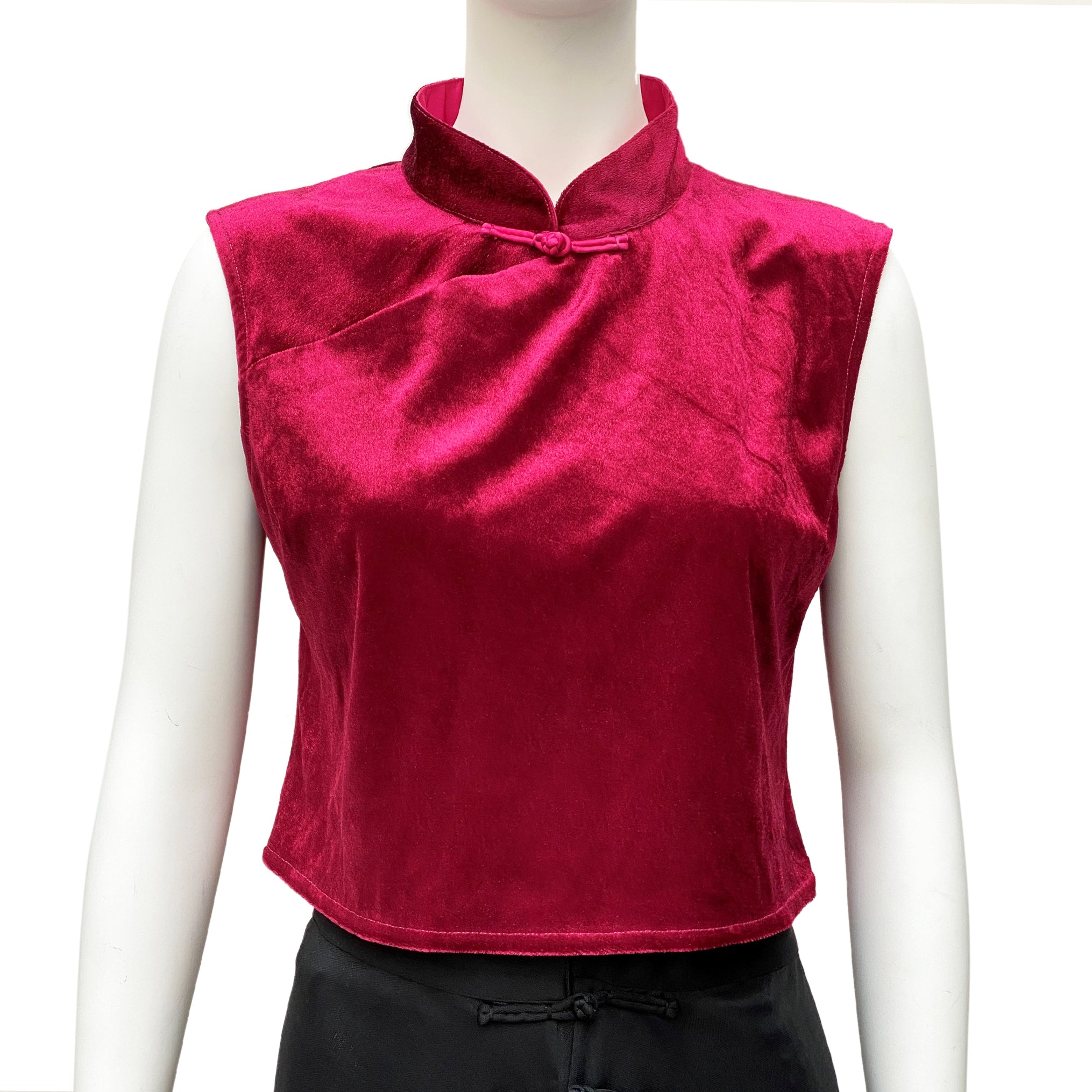 Cropped Sleeveless Box Tee, Red