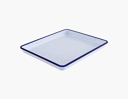 Zicco Melamine Plate, Blue Rim+Dots