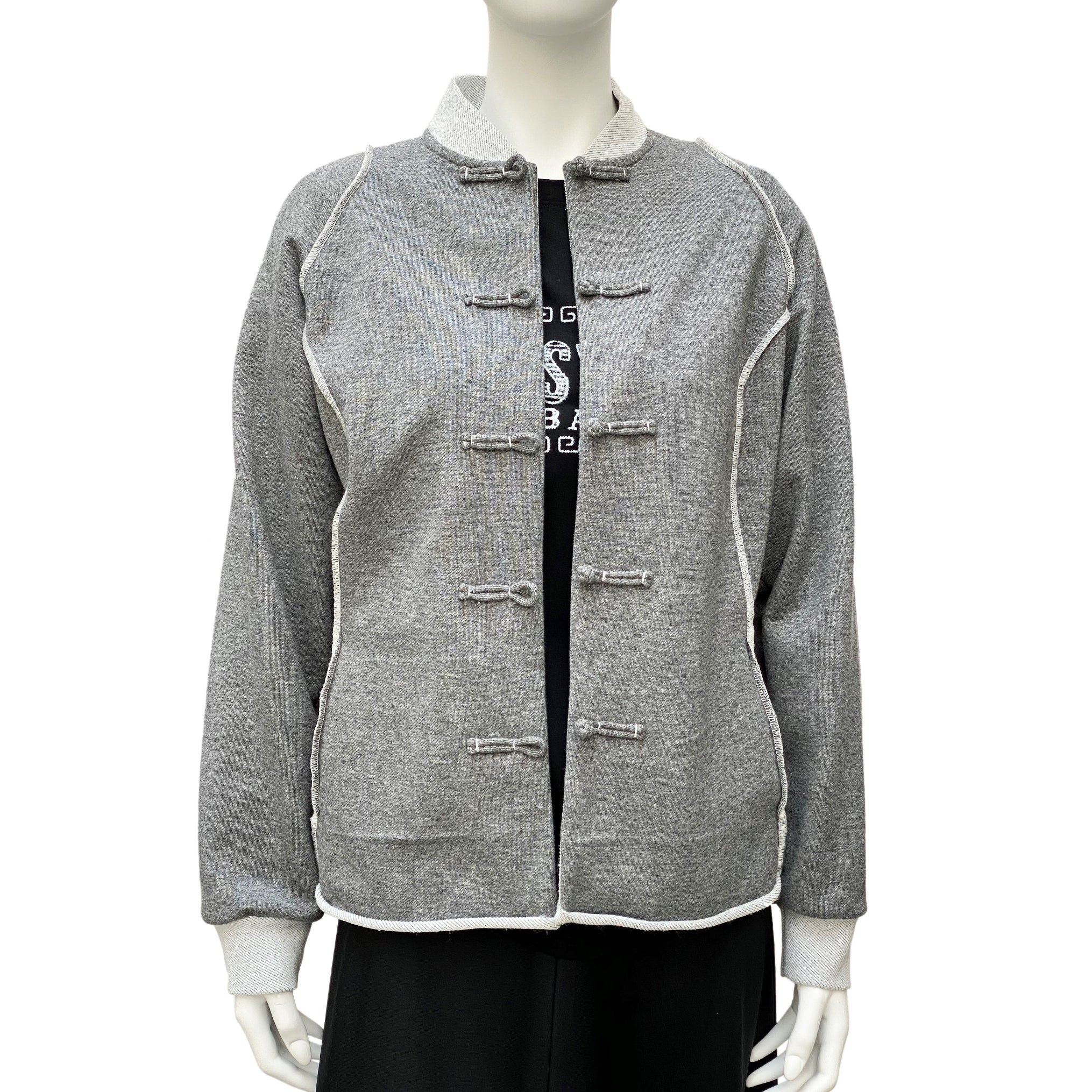 Reverse Seam Knot Button Jacket, Light Grey