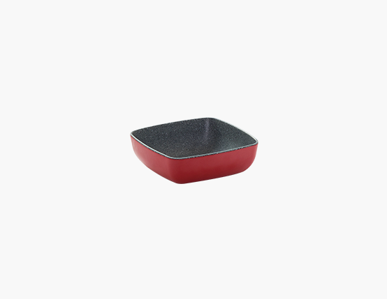 Zicco Square Bowl, Red+Gray Dots