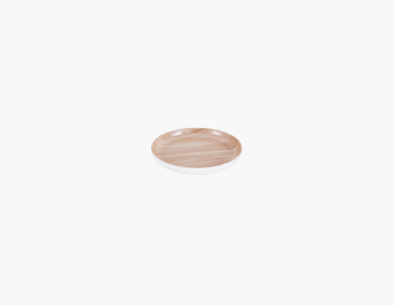 Zicco Round Plate, White/Wood