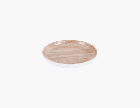 Zicco Round Plate, White/Wood