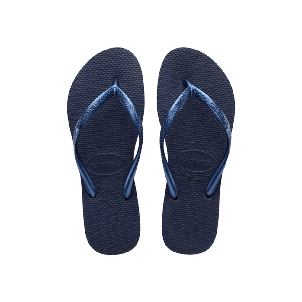 Slim Flip Flops By Havaianas, Navy Blue  - Top