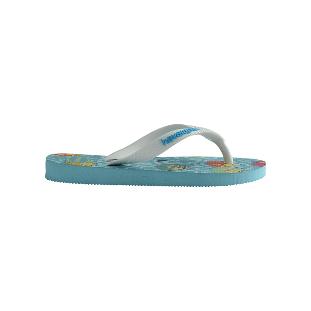 Minions Poolside Flip Flops By Havaianas, Sky Blue/White, Side