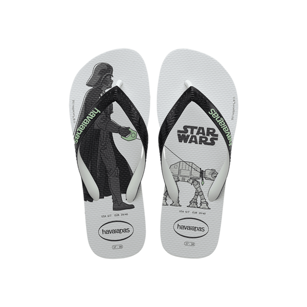 Star Wars Darth Vader Flip Flops By Havaianas, Black/White, Top