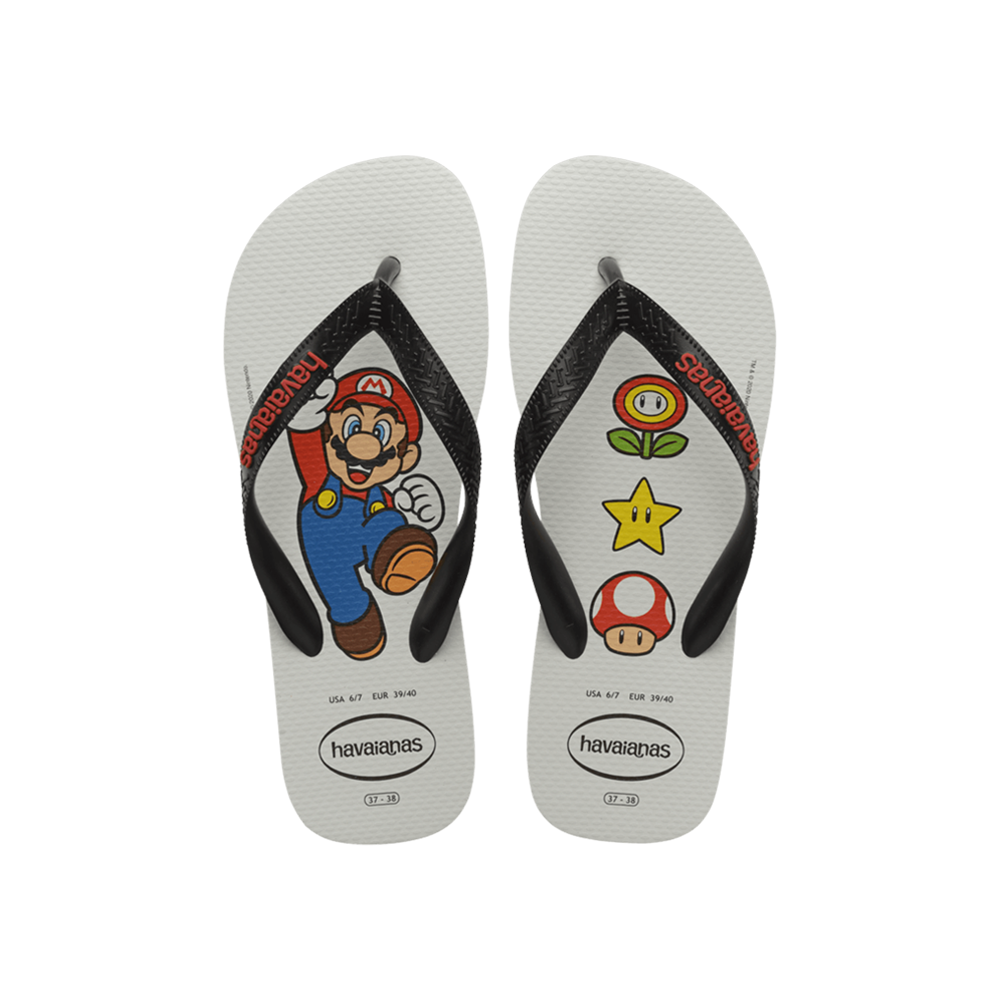 Mario Bros. Flip Flops By Havaianas, White, Top