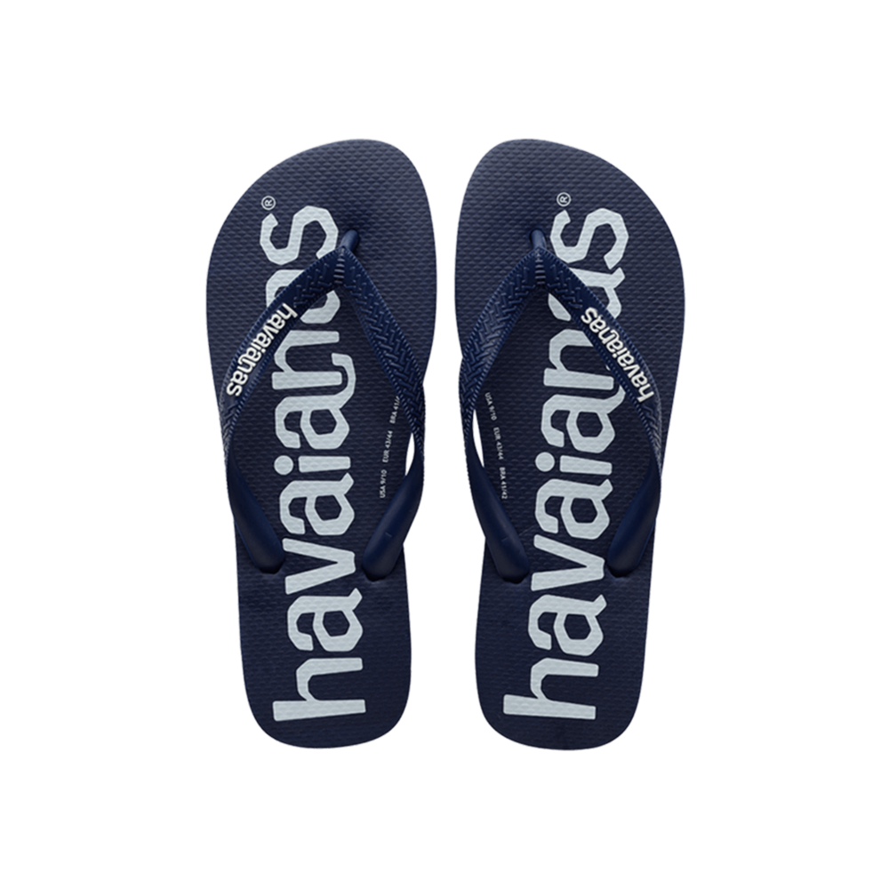 Top LogoMania 2 Flip Flops By Havaianas, Navy Blue - Top