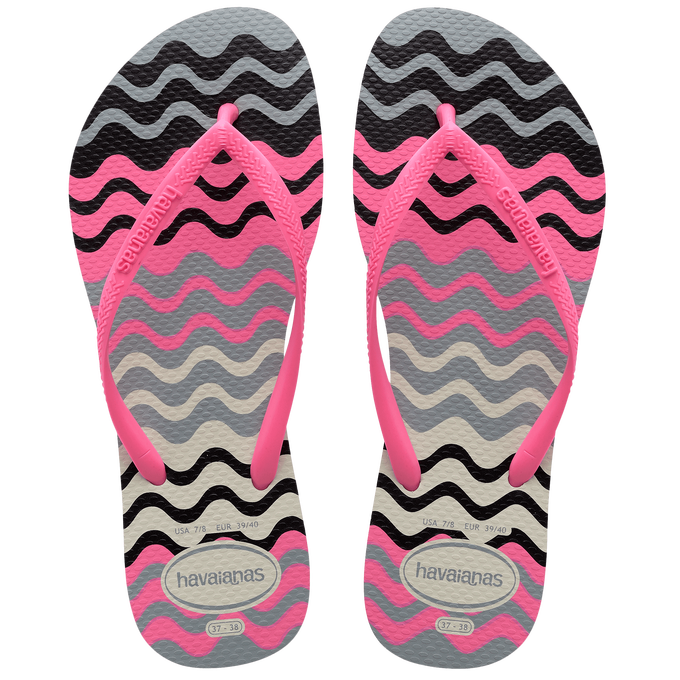 Harmony Slim Flip Flops by Havaianas, White, Top