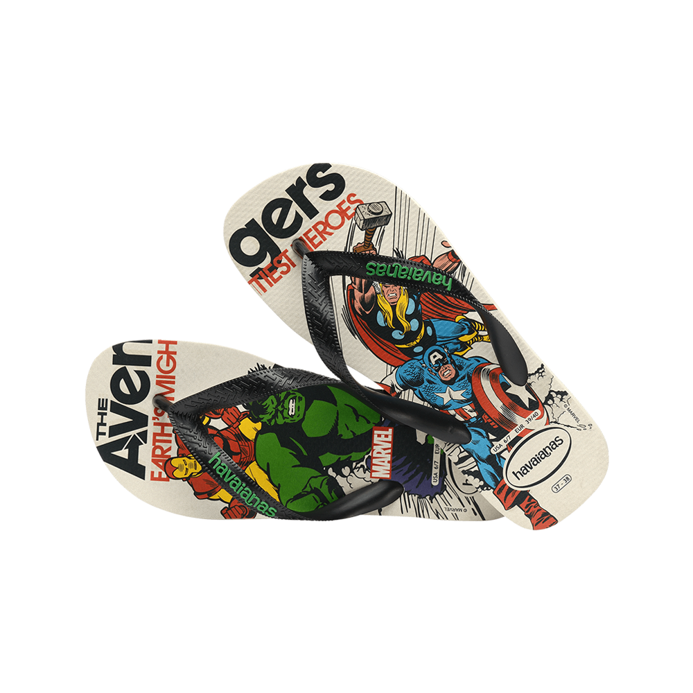 The Avengers Top Flip Flops By Havaianas, Marvel Classics White -Top Cross